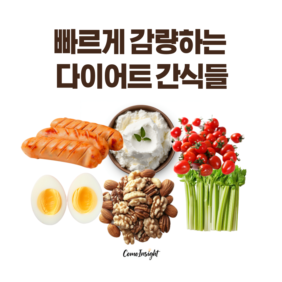 다이어트 간식들인 요거트, 삶은 달걀, 견과류들의 이미지