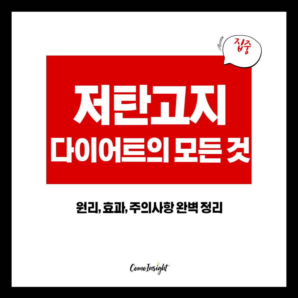 저탄고지 다이어트를 소개하는 텍스트 썸네일 이미지